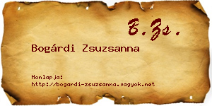 Bogárdi Zsuzsanna névjegykártya